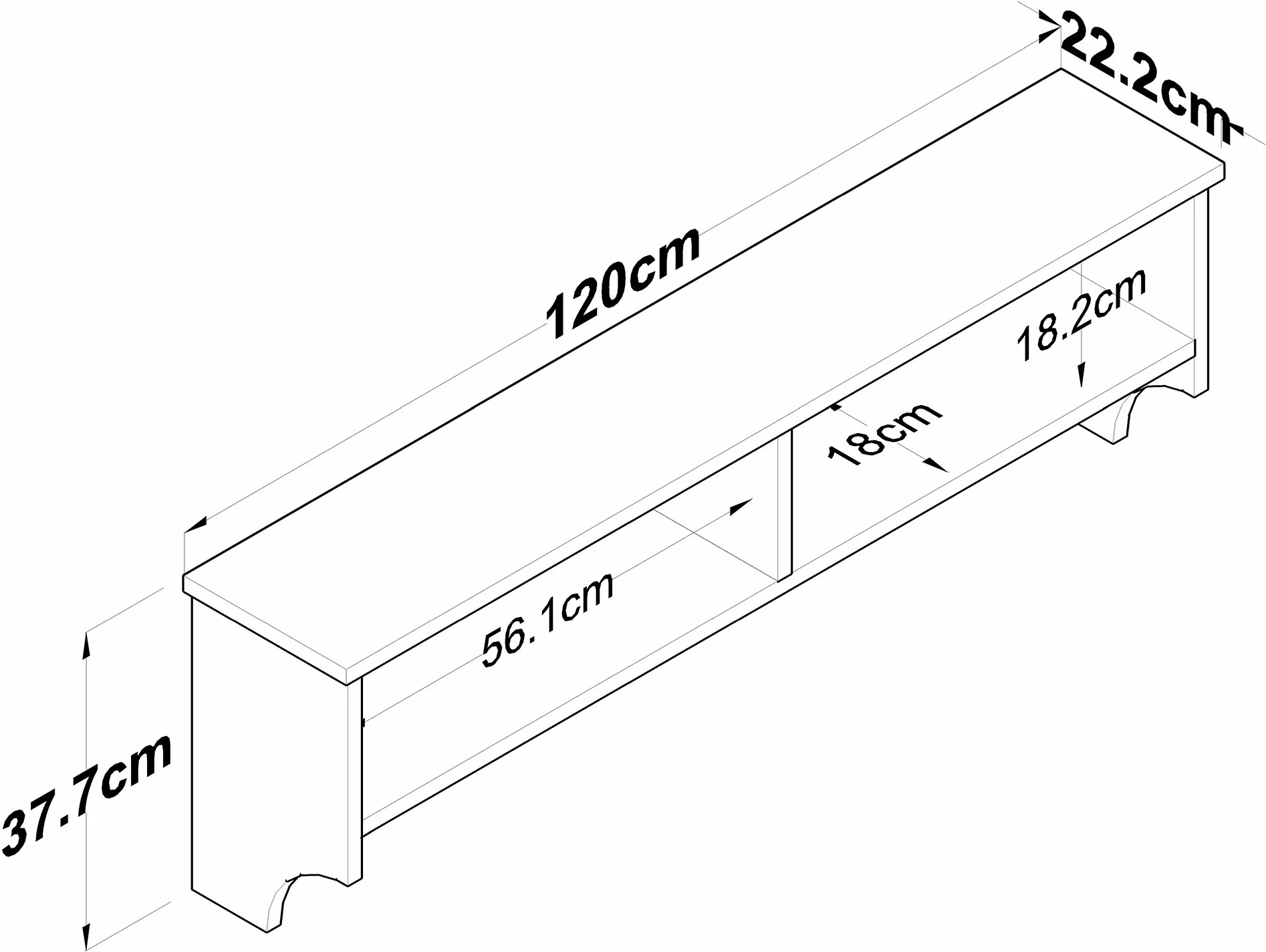 Stendë për korridor, ngjyrë e bardhë dhe arre, P2 - 2460