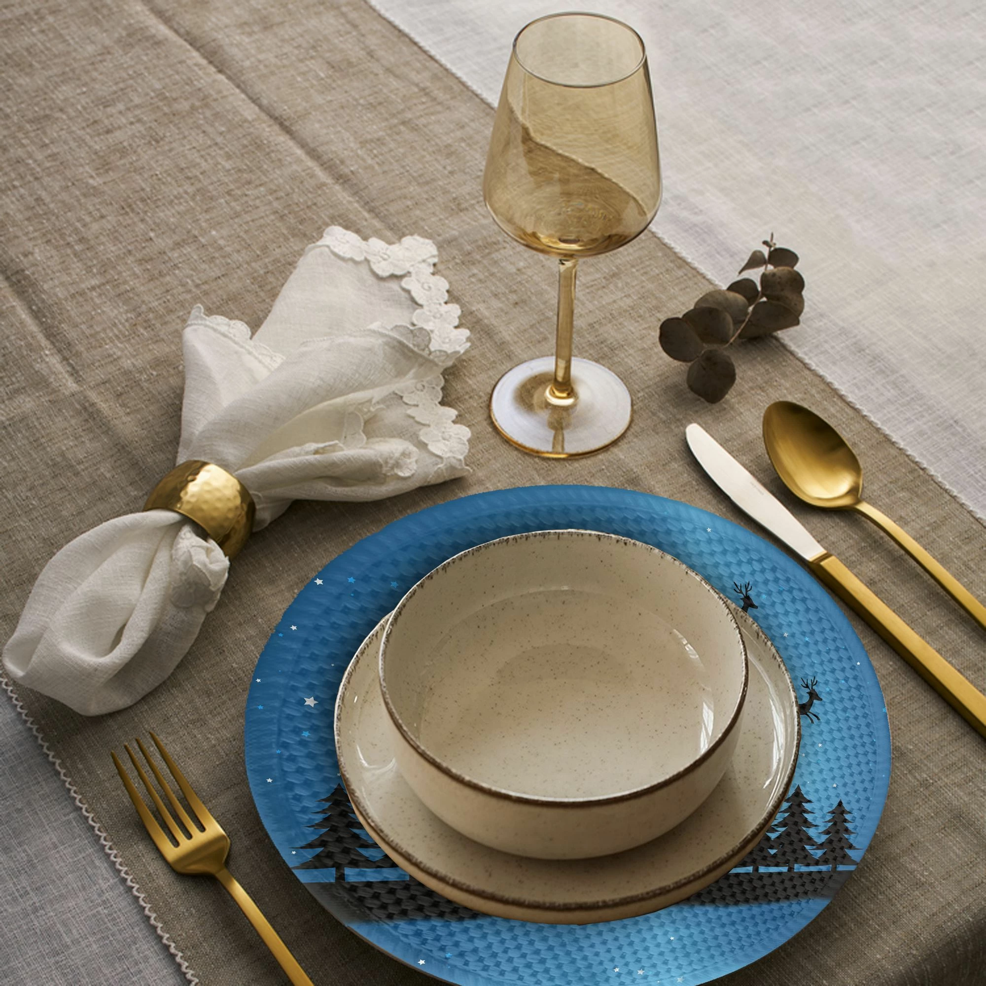 Set nënshimesh tavoline Hermia Concept, shumëngjyrëshe, 37cm (4 copë), 4072Supla