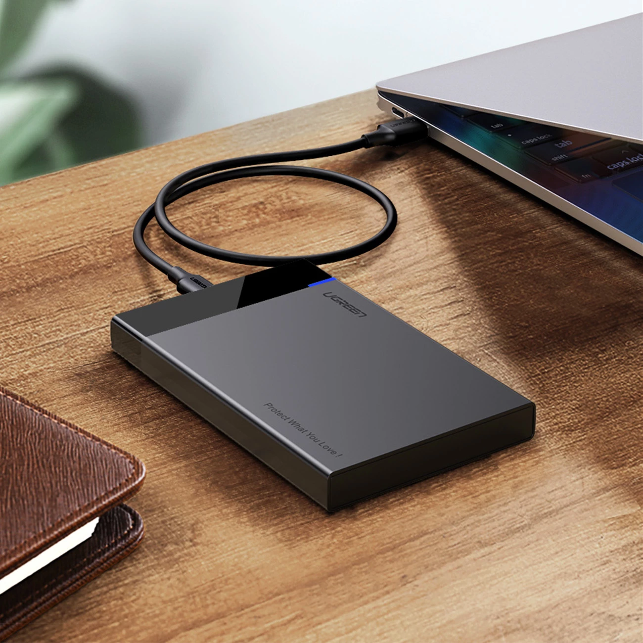 Kasë Ugreen US221 për disk SATA 2.5'' deri 6TB, USB-C 3.0, e zezë
