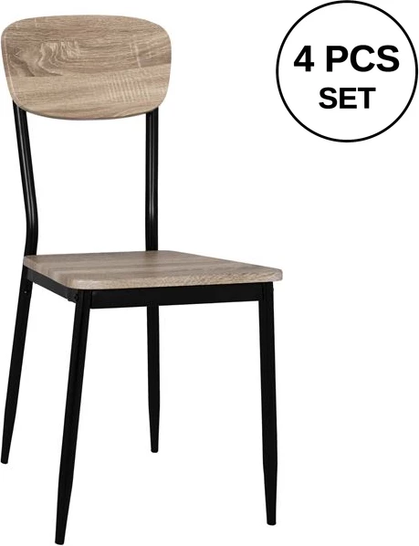 Karrige ngrënieje sonama me këmbë të zeza, FH8373.01, 39,5x49,5x87 cm, set prej 4 copë