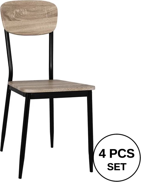 Karrige ngrënieje sonama me këmbë të zeza, FH8373.01, 39,5x49,5x87 cm, set prej 4 copë