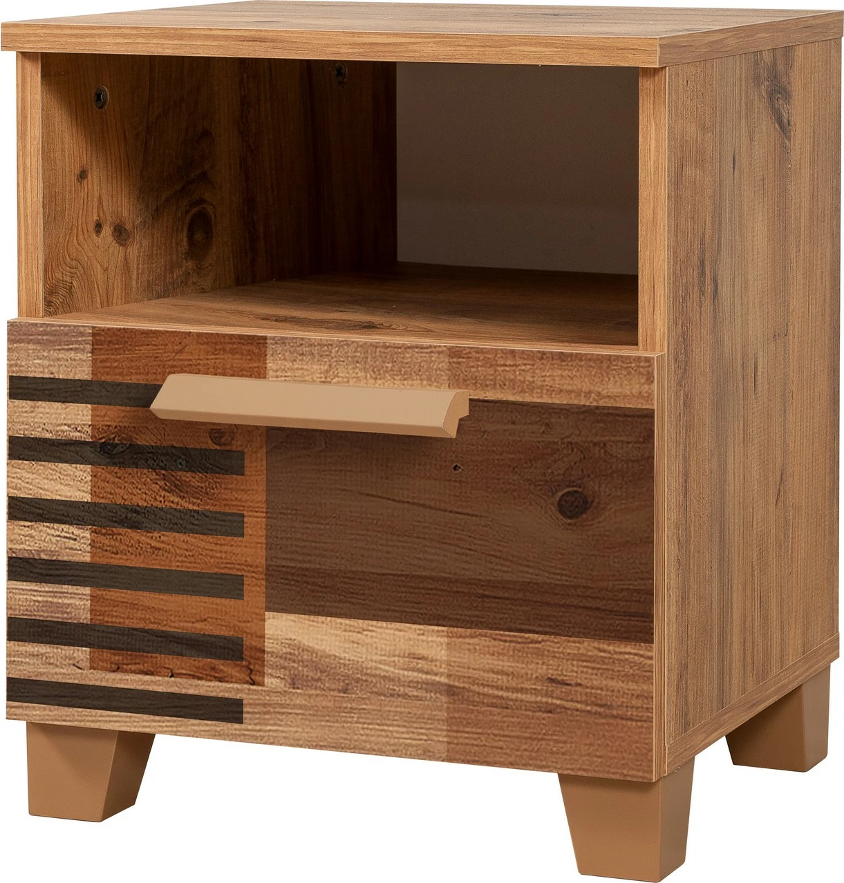 Komodinë Hanah Home, Leva Alfa Colorblock, ngjyrë Atlantic Pine