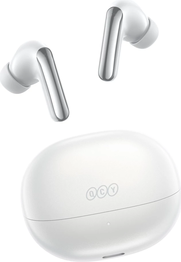 Kufje TWS QCY MeloBuds N20, ANC hibrid 50 dB, Bluetooth 6.0, 40 h, të bardha, set me kuti karikimi