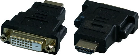 Adapter DVI-D 24+1 (femër) në HDMI (mashkull) EFB Elektronik, kontakte të arta, me vida, i zi