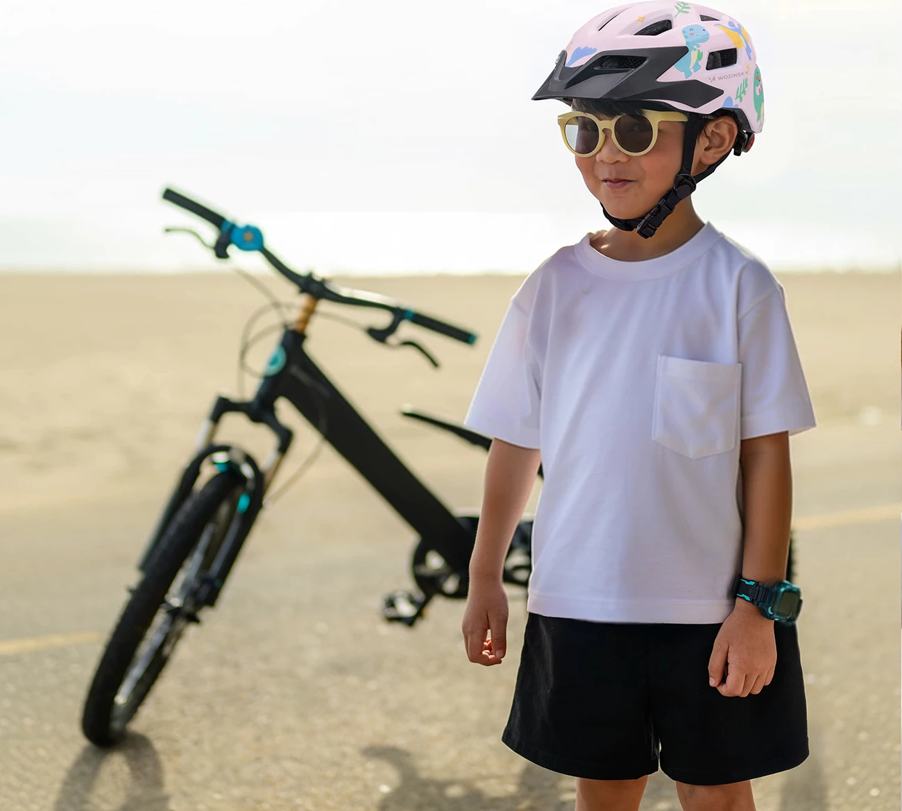 Helmetë biçiklete MTB për fëmijë, Wozinsky, HT-45RS, me vizore të heqshme, rregullim 360°, S 52-56 cm, rozë