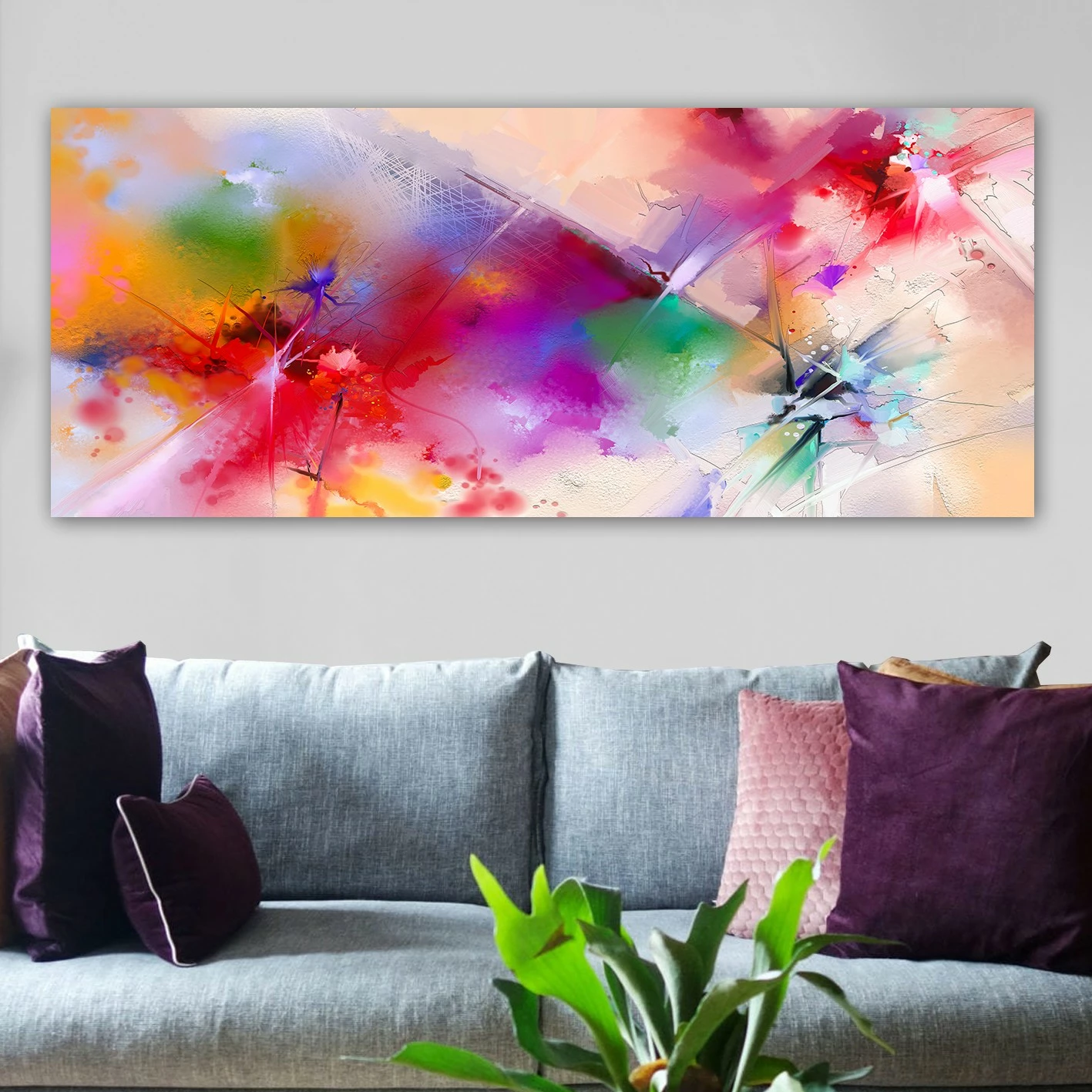 Pikturë dekorative në kanavacë, shumëngjyrëshe, YTY709131520, 50x120cm