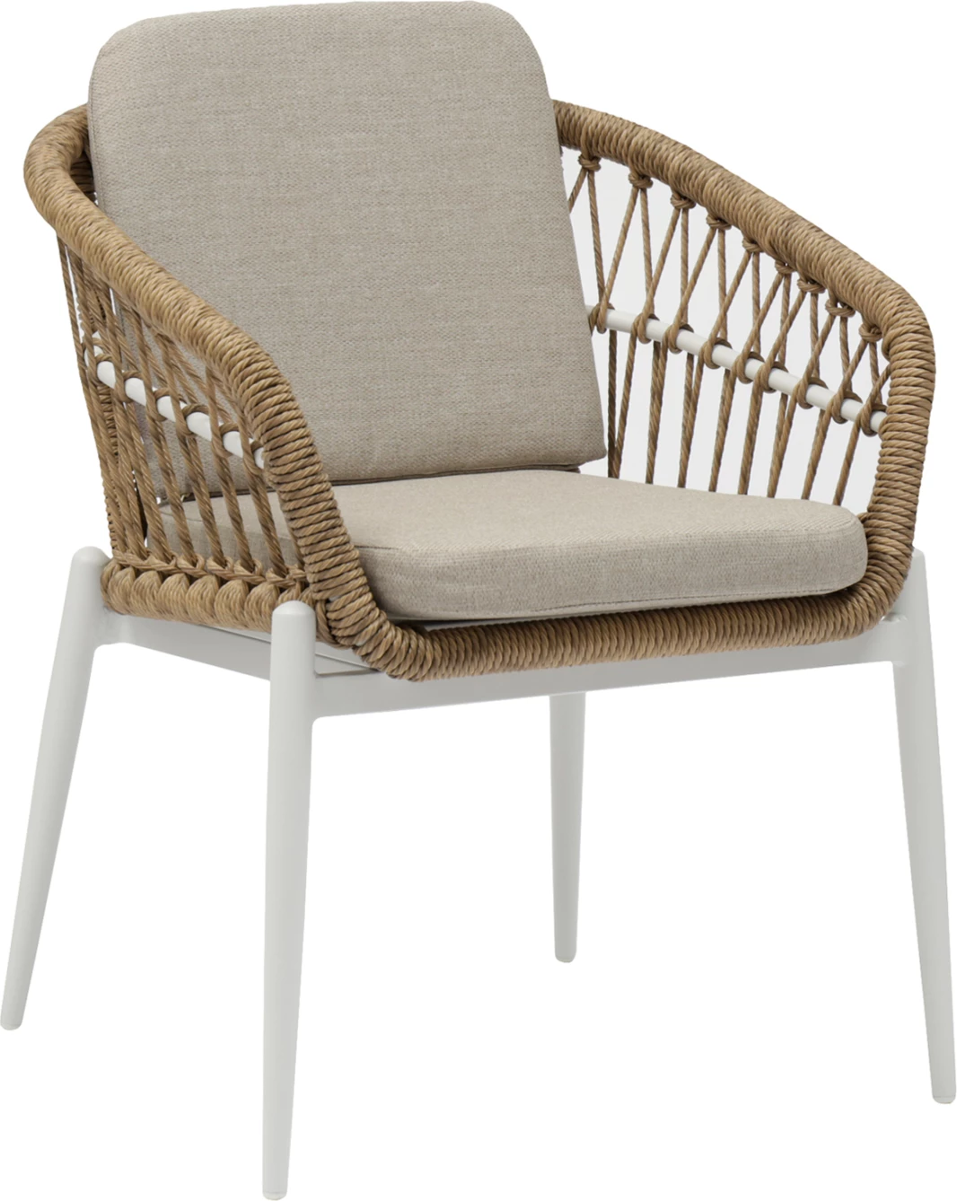 Karrige alumini GALDIN FH6272.02, e bardhë & bezhë, P.E. Rattan natyral, 61x65x82H cm