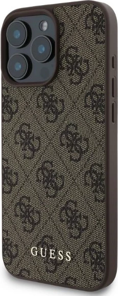 Mbështjellës Guess 4G Classic për iPhone 16 Pro, Kafe