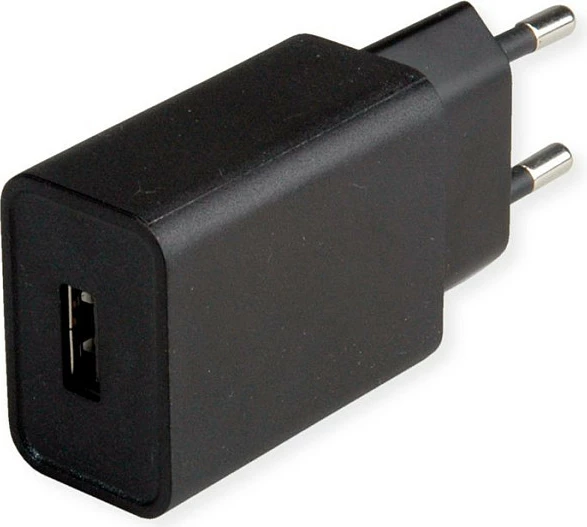 Karikues USB VALUE, 1x USB-A, 12W, Euro plug, i zi