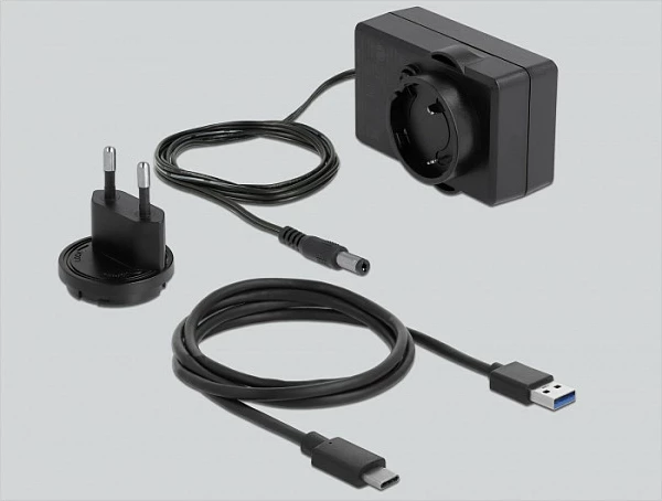 Docking station DeLOCK USB-C për 2x SATA HDD/SSD 2.5/3.5", USB 3.2 Gen 1, transparente