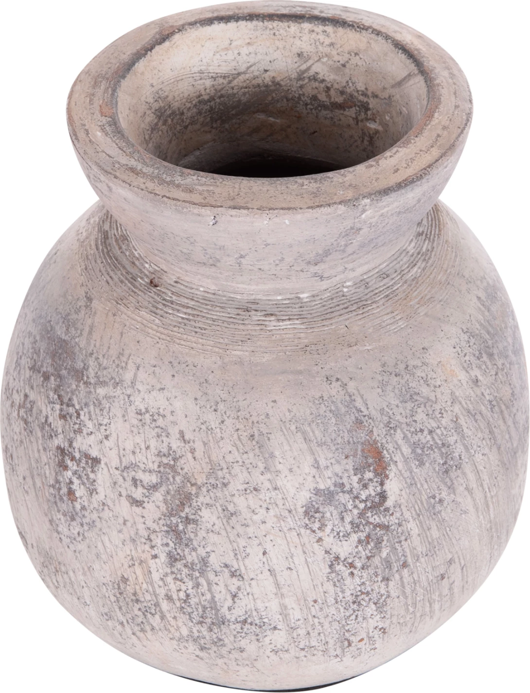 Vazo dekorative tavoline VERMO, terrakotë, ngjyrë gri e çelët, FH4396, 18x19cm