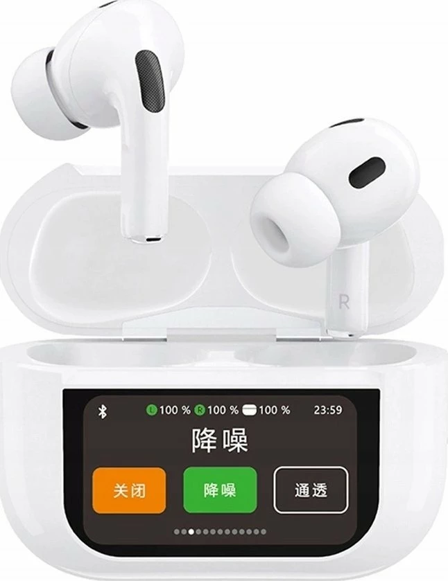 Kufje Dudao U19 TWS Bluetooth 5.3 me ANC, LED display, USB-C, deri 68h, të bardha