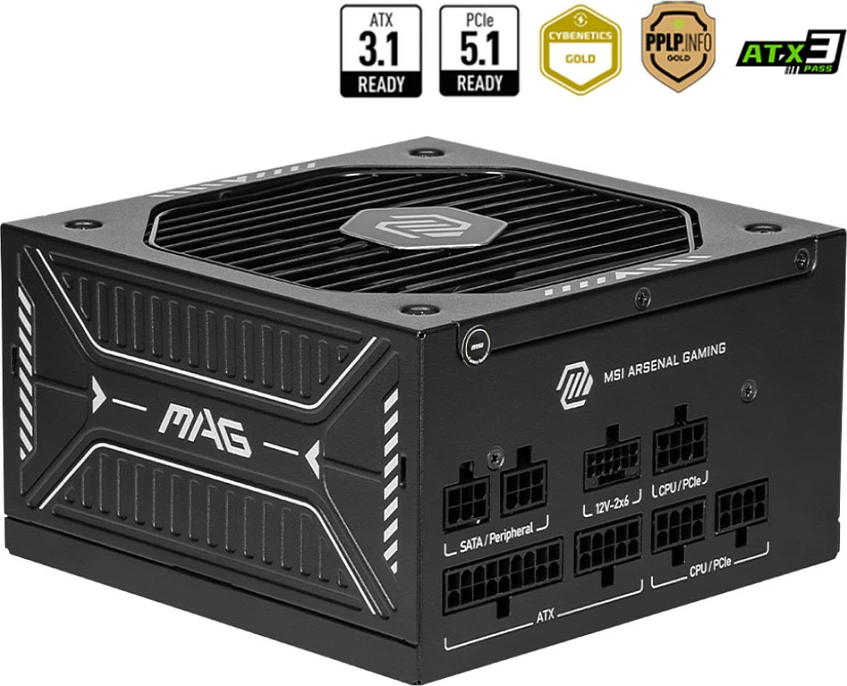 Furnizues rryme MSI MAG A650GLS, 650W, 80 Plus Gold, Fully Modular, ATX 3.1, PCIe 5.1, i zi