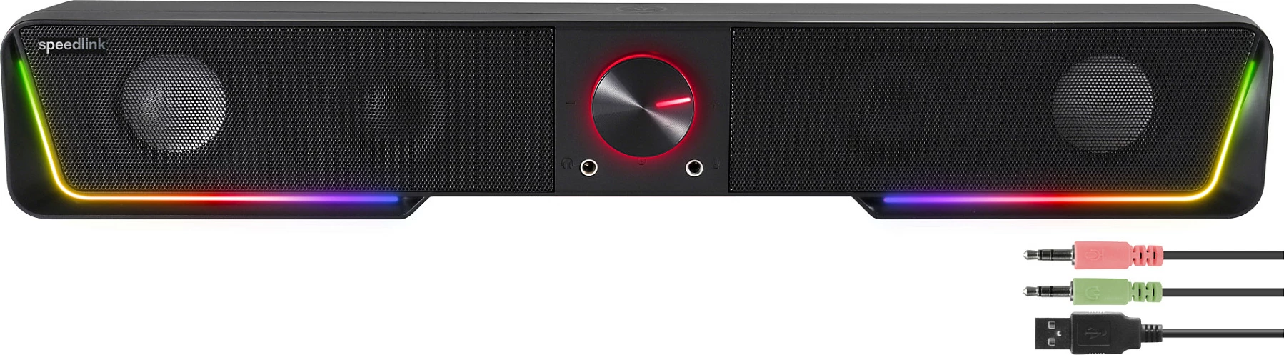 Soundbar Speedlink GRAVITY RGB, 6W, 4 Ω, 18000 Hz, e zezë