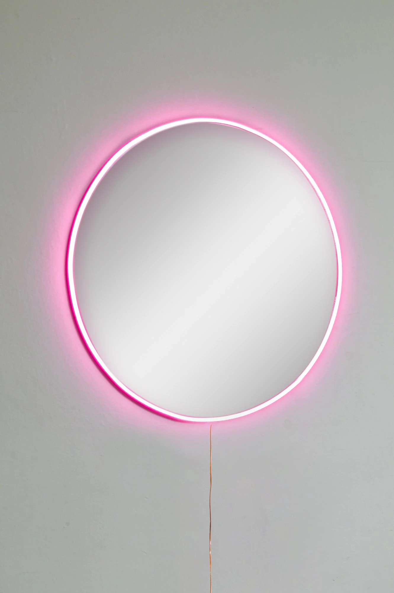 Pasqyrë me ndriçim LED, rrethore, ngjyrë rozë, Skye Decor, diametër 60cm