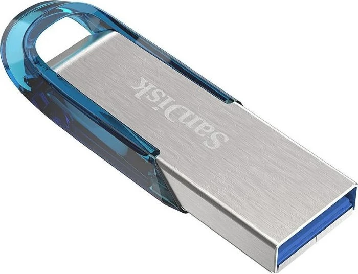 USB SanDisk Ultra Flair 128 GB, USB Type-A 3.2 Gen 1, Kaltër, Argjendtë
