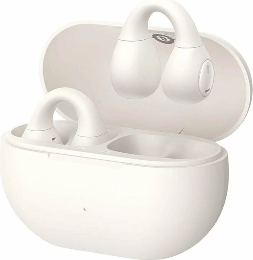 Kufje Baseus Bass 15 Clip OWS Bluetooth 5.4, 30h, open-ear clip-on, me mikrofon, me kuti karikimi + kabllo USB-C, të bardha
