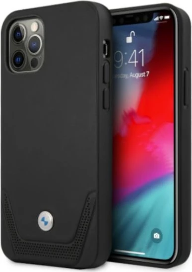 Mbështjellës BMW BMHCP12LRSWPK për iPhone 12 Pro Max, Hardcase, Lëkurë, E zezë