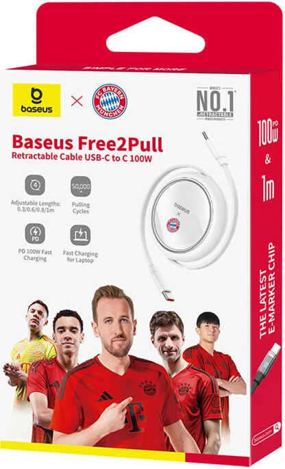 Kabllo USB-C në USB-C Baseus Bayern Edition, 100W, 100 cm, Bardhë