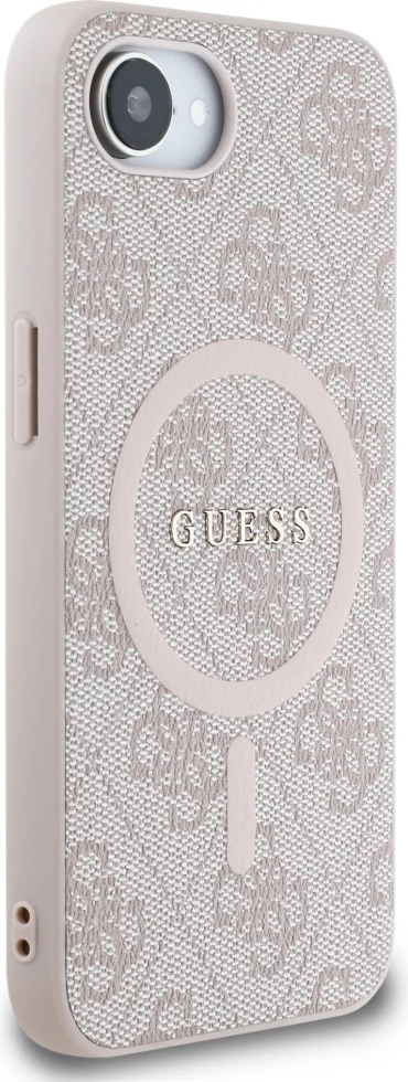Mbështjellës Guess 4G Ring Classic Logo MagSafe për iPhone 16e, Rozë