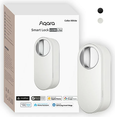 Bravë inteligjente dere Aqara U200 Lite, Bluetooth, Matter over Thread, NFC, e bardhë