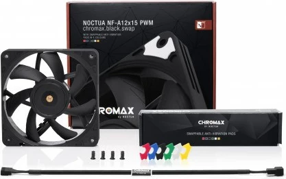 Ftohës Noctua NF-A12X15 PWM CH.BK.S, 12cm, i zi 