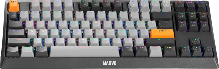 Tastierë mekanike Marvo KG980B TKL 87 taste, Hot-swap, RGB, Type-C, e zezë