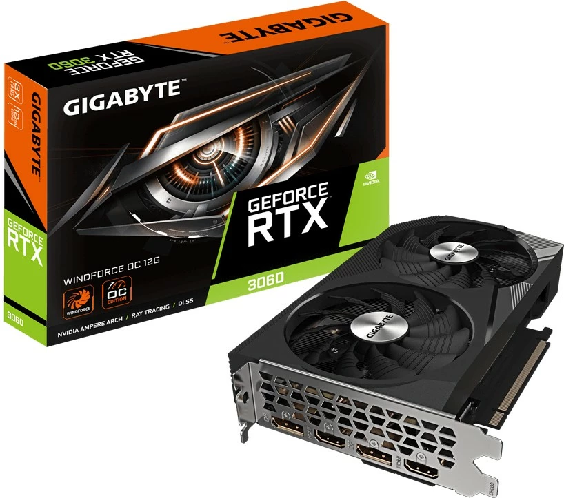 Kartelë grafike Gigabyte GeForce RTX 3060 WINDFORCE OC 12G, 12 GB, e zezë