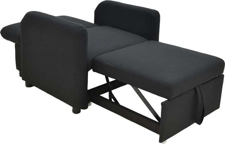 Fotel-krevat Flexa, material tekstili, ngjyrë e zezë, 85x92x84cm