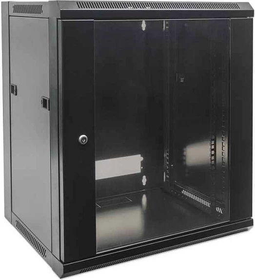 Kabinet rrjeti Intellinet 19", 6U, 450mm thellësi, montim në mur, derë xhami, i zi
