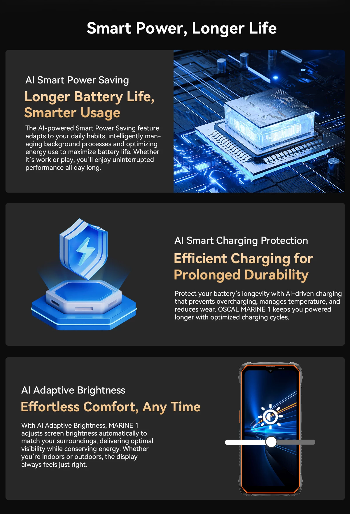 Celular Oscal Marine 1 4GB RAM 128GB 5100mAh IP68/IP69K MIL-STD-810H, portokalli