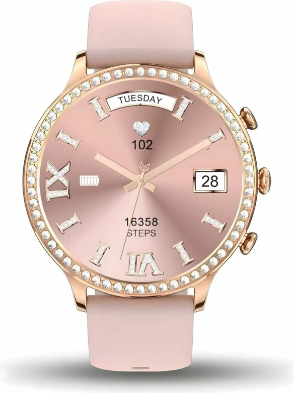 Smartwatch Gravity GT5-5, rozë gold, rrip rozë