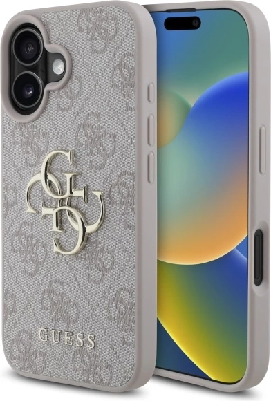 Mbështjellës për celular Guess 4G Big Logo për iPhone 16, 6.1", Rozë