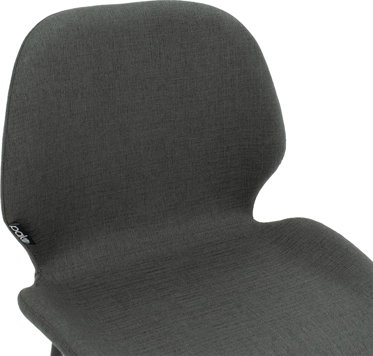 Karrige për bar Impel, këmbë metalike të zeza, material stof ngjyrë gri e errët