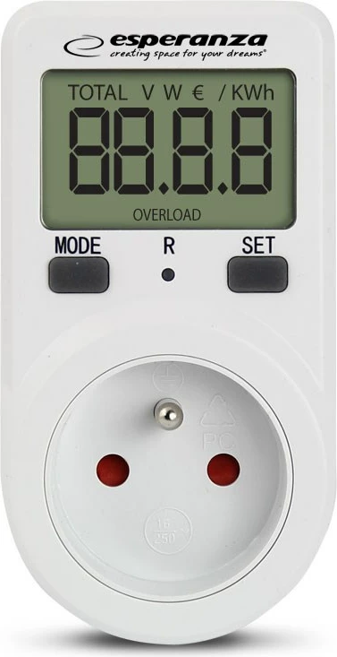 Matës fuqie elektronik Esperanza ELA102, i bardhë