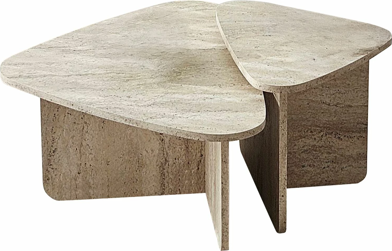 Set tavolinash kafeje Skye Decor, Ballare, ngjyrë travertine