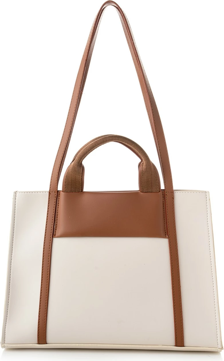 Tote bag Vince Camuto, Umbria, krem dhe kafe e hapur