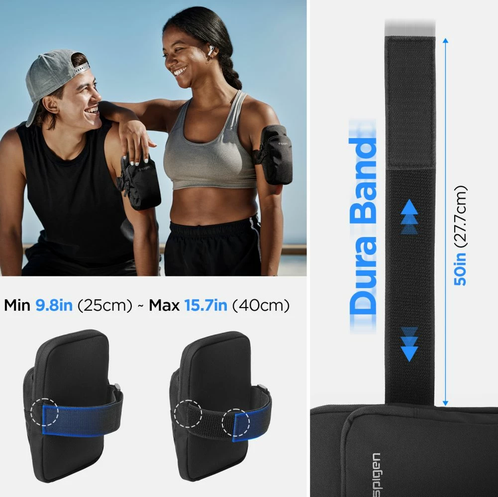 Mbështjellës krahu Spigen Dynamic Shield A702 për celular, i zi