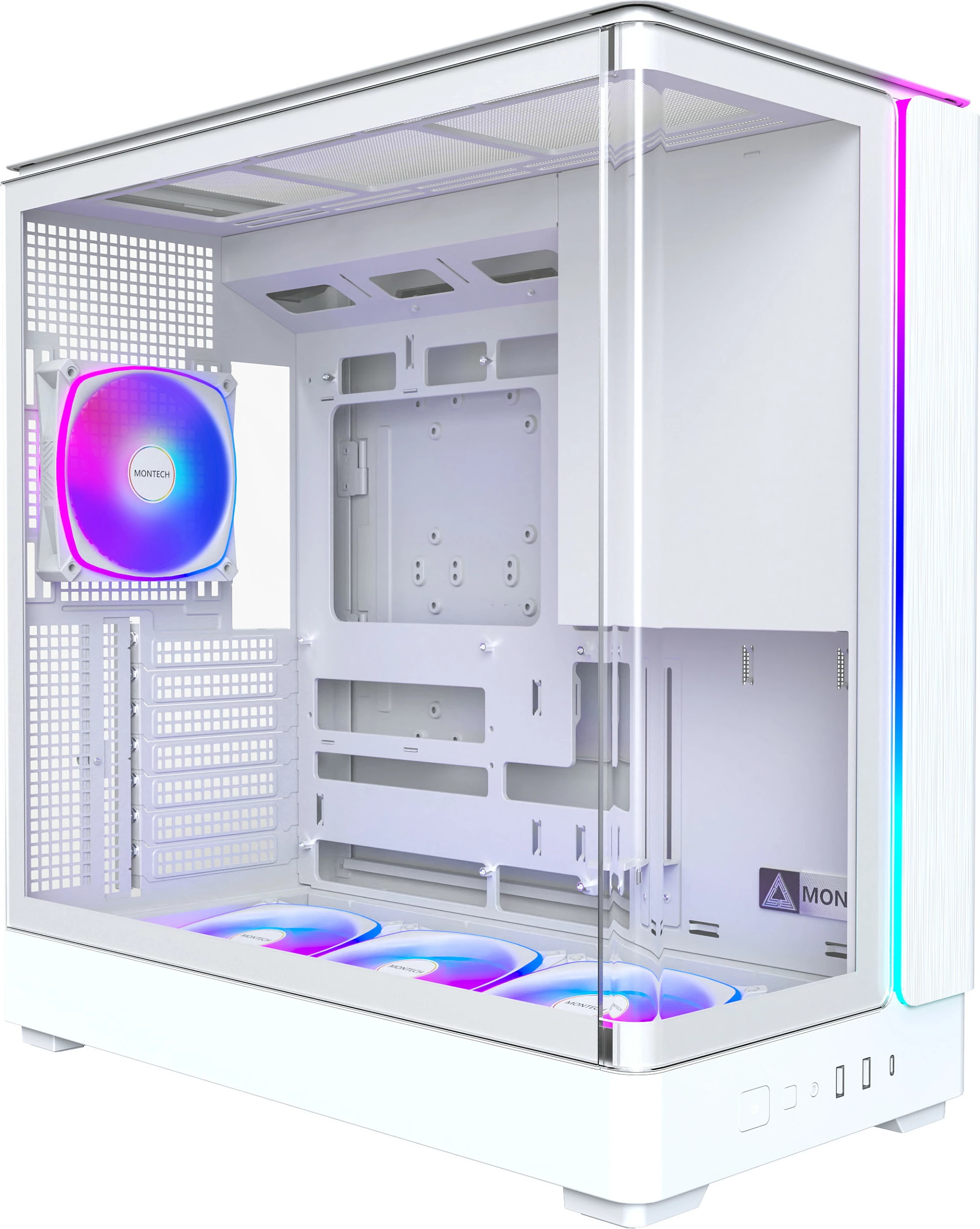 Kasë Montech KING 45 PRO, Tower, micro ATX/Mini-ITX, RGB, e bardhë