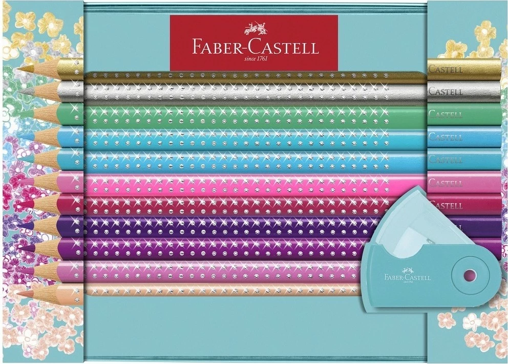 Set lapsa me ngjyra FABER-CASTELL Buntstifte Sparkle Geschenkset me mprehëse