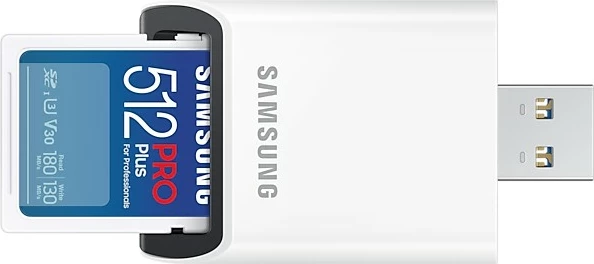 Kartelë SDXC Samsung PRO Plus 512GB, UHS-I, Class 3, e bardhë