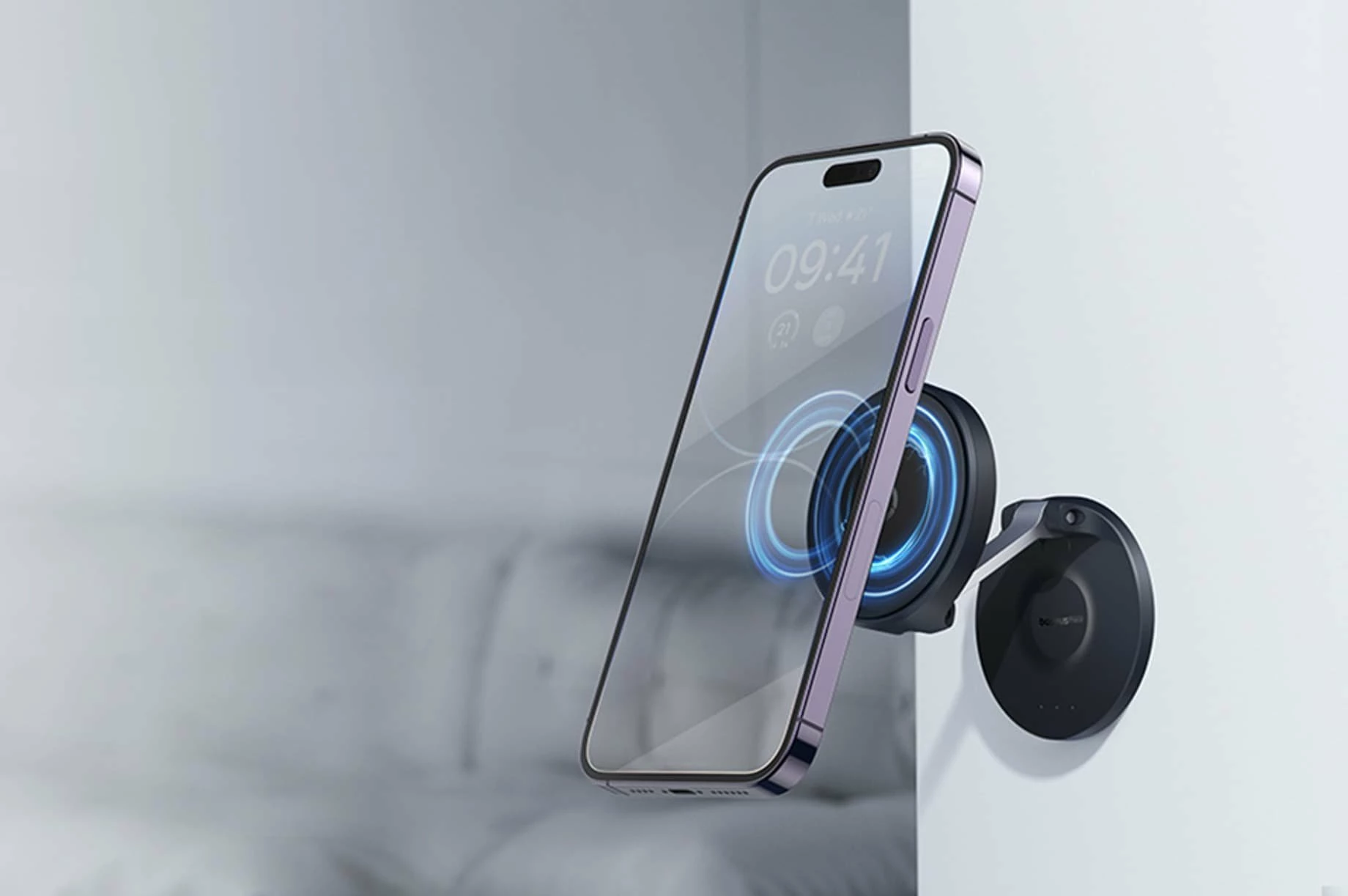 Mbajtëse magnetike për celular Baseus MagPro (MagSafe), montim në panel, rrotullim 360°, e zezë, set me pllakë metalike