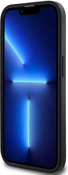 Mbështjellës DKNY Leather Checkered Mono Pattern MagSafe për iPhone 13 Pro Max, i zi