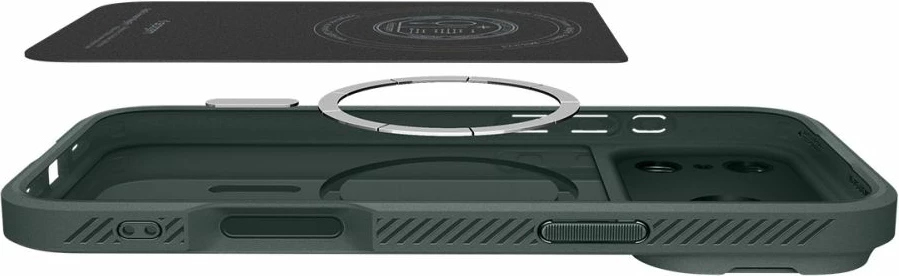 Mbështjellës Spigen Optik Armor MagSafe për iPhone 17 Pro Max, TPU+PC, me kapak rrëshqitës për kamerë, Green