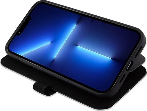 Mbështjellës Mercedes Leather Wave Pattern për iPhone 15 Pro, i zi