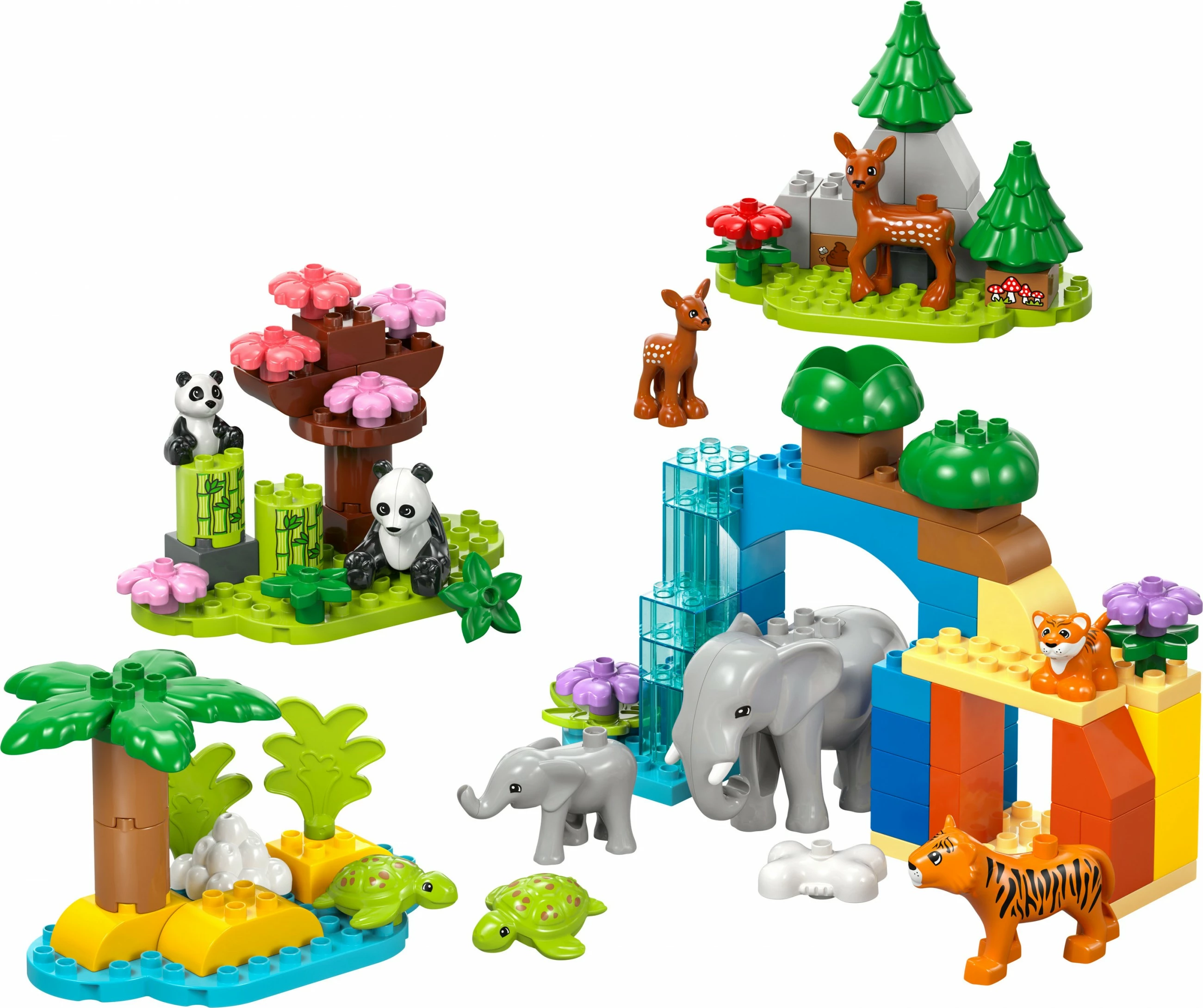 Set lodrash LEGO DUPLO 10446 Wildtier-Familien 3-in-1, 92 pjesë, shumëngjyrësh
