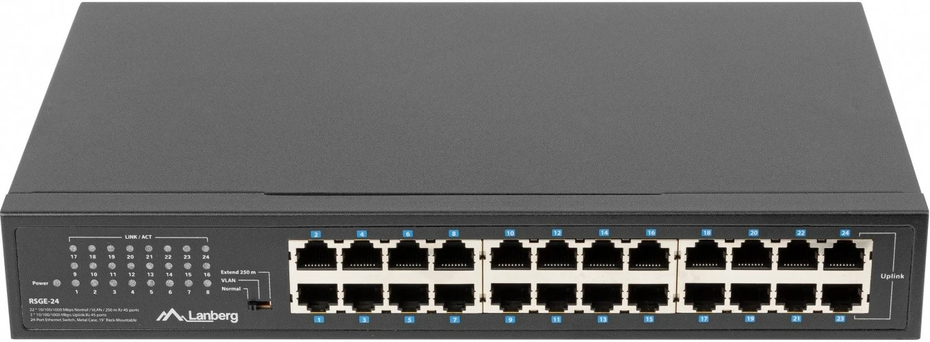 Switch Lanberg RSGE-24, 24 porta Gigabit Ethernet, rack, i zi