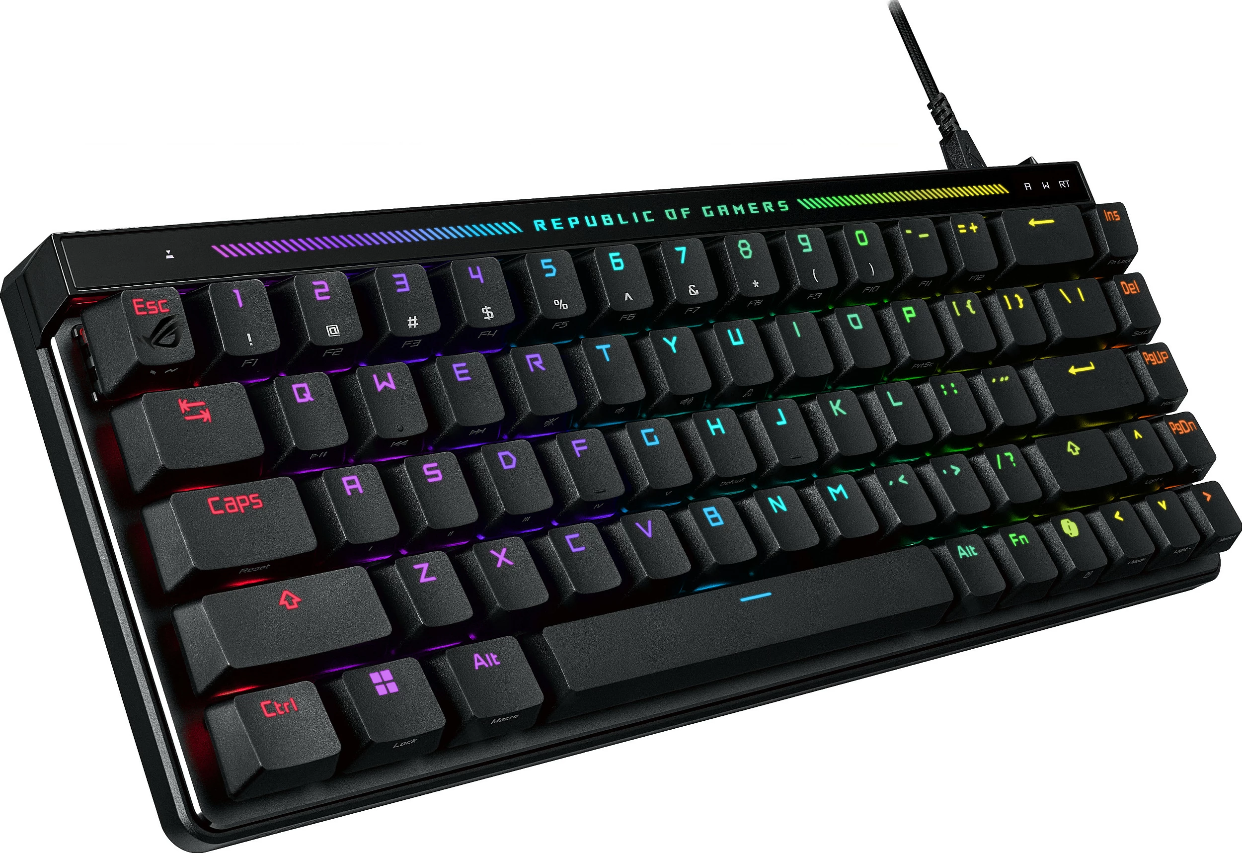 Tastierë gaming ASUS ROG Falchion Ace HFX, 65%, ROG HFX Magnetic, RGB LED, USB, e zezë