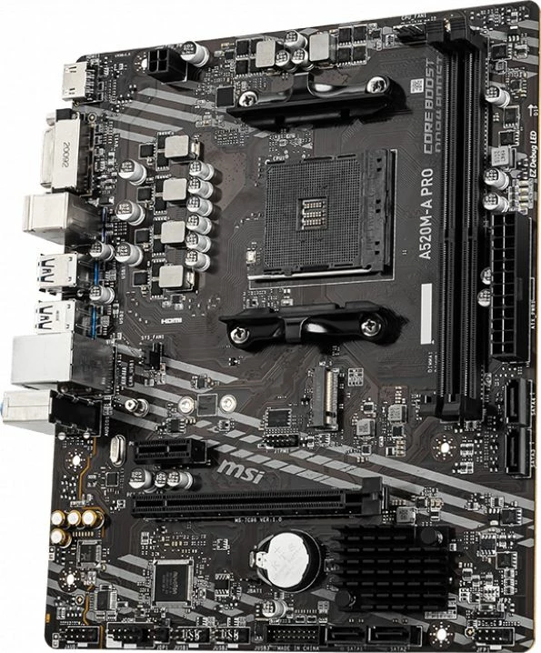 Pllakë amë MSI A520M-A PRO, 2x DDR4 deri 64GB, HDMI/DVI-D, 4x SATA 3