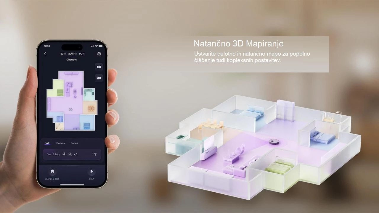 Robot fshesë me korrent 3i P10 Ultra 18000 Pa me stacion smart, e zezë